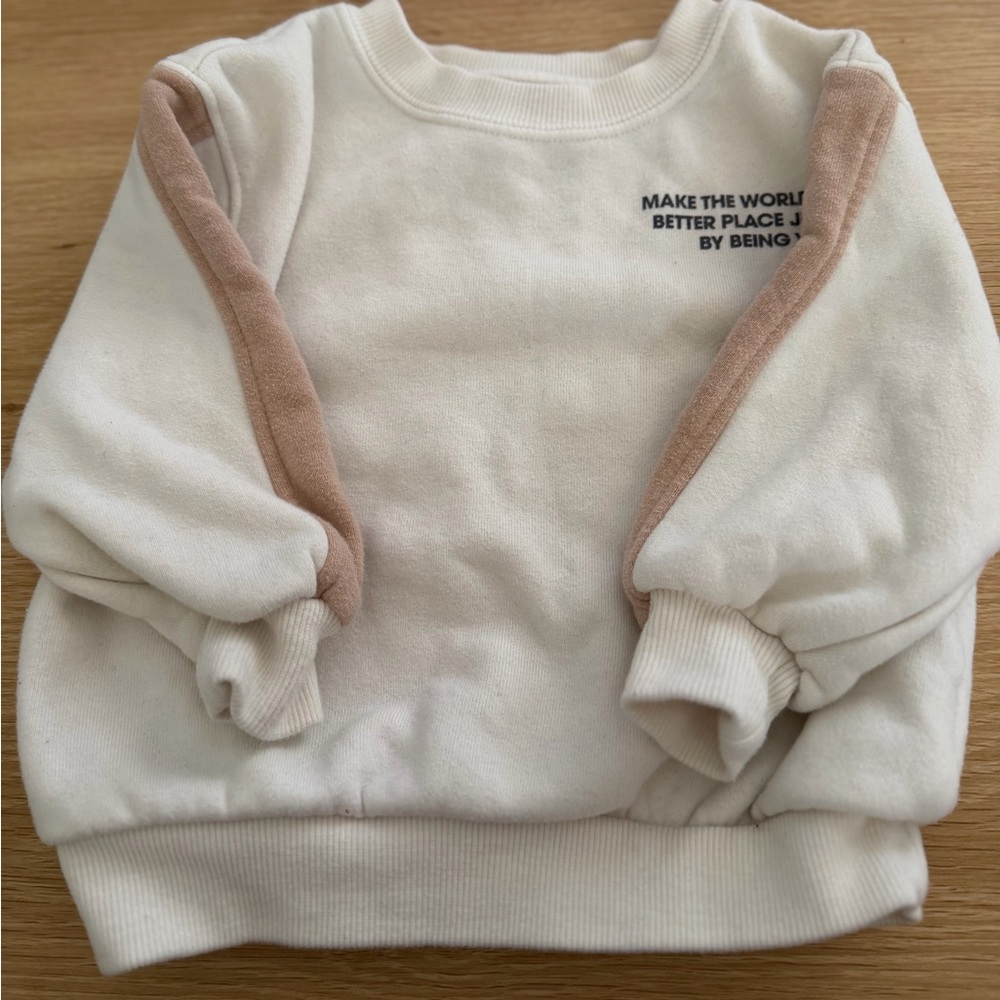Kids White and Tan Sweatshirt